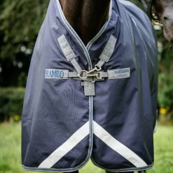 Horseware - Couverture d'extérieur Rambo Optimo Plus marine/ thunderstorm grey/ argent 0g