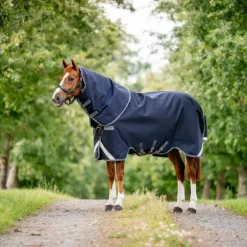 Horseware - Couverture d'extérieur Rambo Supreme Turnout Plus Lite marine/ thunderstorm grey/ argent 0g