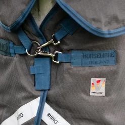 Horseware - Couverture d'extérieur Rhino plus HexStop gris/ indigo/ marine 250g