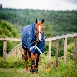 Horseware - Couverture d'extérieur Amigo Bravo Plus Turnout marine/ titanium grey/ argent 100g