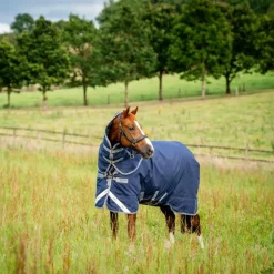 Horseware - Couverture d'extérieur Rhino Plus Turnout marine/ titanium grey/ classic blue 250g