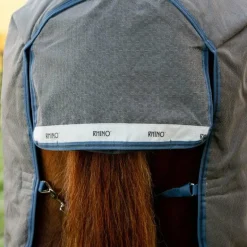 Horseware - Couverture d'extérieur Rhino Plus HexStop gris/ indigo 100g
