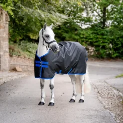 Horseware - Couverture d'extérieur Amigo Ripstop Pony Turnout noir/ classic blue 50g