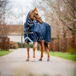 Horseware - Couverture d'extérieur Amigo Bravo Integrated Turnout marine/ titanium grey/ argent 50g