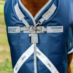 Horseware - Couverture d'extérieur Amigo Turnout marine/ titanium grey/ argent 100g