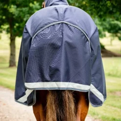 Horseware - Couverture d'extérieur Rambo Duo Force 2.0 marine/ thunderstorm grey/ argent 100g