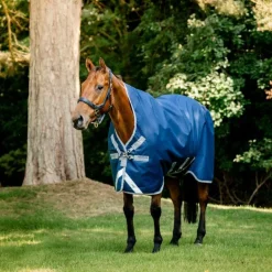 Horseware - Couverture d'extérieur Amigo Bravo 12 Wug marine/ titanium grey/ argent 400g