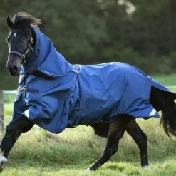 Horseware - Couverture d'extérieur Rambo Optimo Plus Budle marine/ bordeaux 200g
