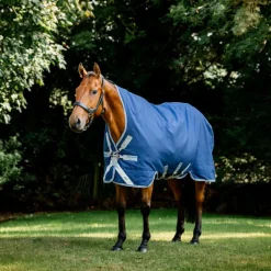 Horseware - Couverture d'extérieur Rhino Wug Turnout marine/ titanium grey/ classic blue 0g