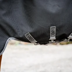 Horseware - Couverture d'extérieur Rambo Plus Turnout noir/ thunderstorm grey/ argent 100g