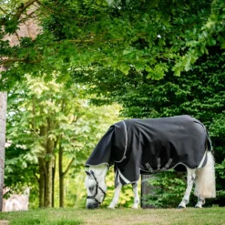 Horseware - Couverture d'extérieur Rambo Plus Turnout noir/ thunderstorm grey/ argent 100g