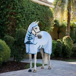 Horseware - Couverture d'extérieur Amigo Ripstop Hoody azure blue/ marine/ electric blue