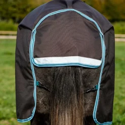 Horseware - Couverture d'extérieur Amigo Bravo poney plus avec couvre-cou marine/ turquoise 250g