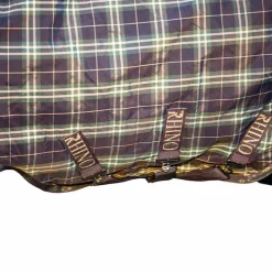 Horseware - Couverture d'extérieur Rhino Wug encolure montante marine/ vert à carreaux 250g