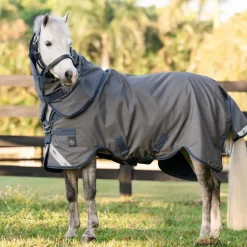 Horseware - Couverture d'extérieur Rhino HexStop Plus Pony gris/ indigo/ marine 250g