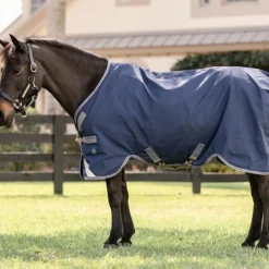 Horseware - Couverture d'extérieur Rhino Pony Turnout marine/ titanium grey/ classic blue 100g