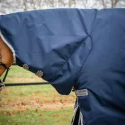 Horseware - Couverture d'extérieur Amigo Bravo Integrated Turnout marine/ titanium grey/ argent 250g