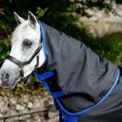Horseware - Couvre-cou Amigo Ripstop Turnout noir/ classic blue 150g