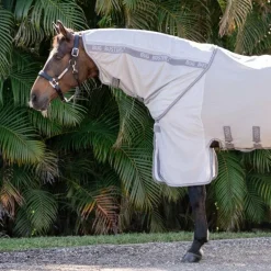 Horseware - Couvre-cou anti-mouches Amigo Bug Buster argent/ titanium grey/ argent