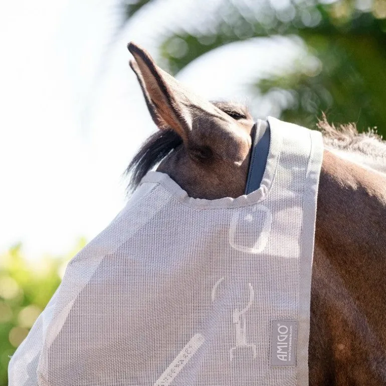 Horseware - Masque anti-mouches No Ears argent/ titanium grey/ argent