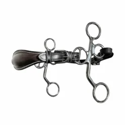 Jump'In - Hackamore cuir branches courtes poney noir