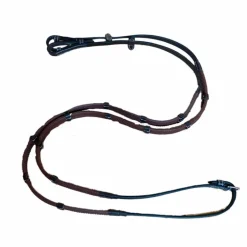 Jump'In - Rênes en caoutchouc avec arrêtoirs 1/2 collection One havane