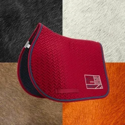 Jump'In - Tapis de selle Show One bordeaux/ marine