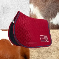 Jump'In - Tapis de selle Show One bordeaux/ marine