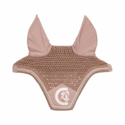 Kentucky Horsewear - Bonnet anti-mouches Wellington 3D Logo corde vieux rose