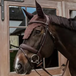 Kentucky Horsewear - Bonnet pour chevaux anti-bruit Wellington Wave marron