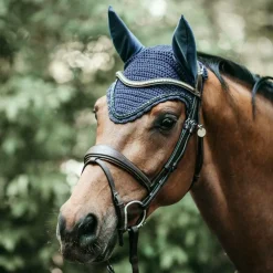 Kentucky Horsewear - Bonnet Long stone & Pearl anti-bruits marine