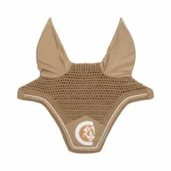 Kentucky Horsewear - Bonnet anti-mouches Wellington 3D Logo corde beige