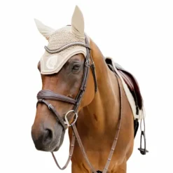 Kentucky Horsewear - Bonnet anti-mouches Wellington 3D Logo corde beige