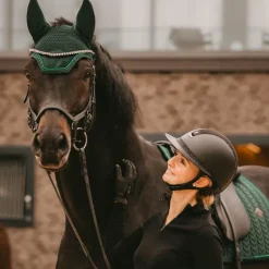 Kentucky Horsewear - Bonnet Wellington Velvet pearls vert sapin