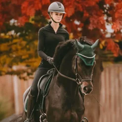 Kentucky Horsewear - Bonnet Wellington Velvet pearls vert sapin