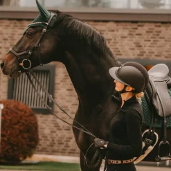 Kentucky Horsewear - Bonnet Wellington Velvet pearls vert sapin