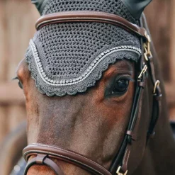 Kentucky Horsewear - Bonnet anti-bruit Wellington Stone & Pearl gris