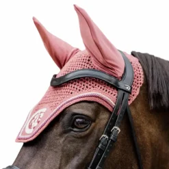 Kentucky Horsewear - Bonnet anti-mouches Wellington 3D Logo corde fuchsia