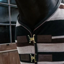 Kentucky Horsewear - Chemise séchante Fleece Heavy stripes marron/ beige