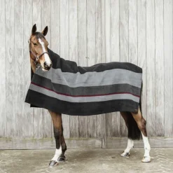 Kentucky Horsewear - Couverture séchante carré heavy stripes noir/ gris