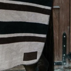 Kentucky Horsewear - Couverture séchante carré heavy stripes marron/ beige