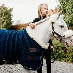 Kentucky Horsewear - Couverture de présentation velvet bleu marine pour minis 160g