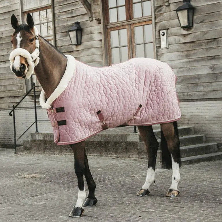 Kentucky Horsewear - Couverture de présentation velvet vieux rose 160g