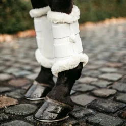 Kentucky Horsewear - Guêtres cheval Turnout Air mouton synthétique blanc x2