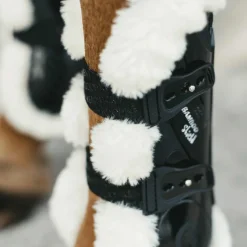 Kentucky Horsewear - Guêtres ouvertes mouton vegan Bamboo Elastic noir x2