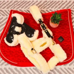 Kentucky Horsewear - Guêtres ouvertes mouton vegan Bamboo Elastic noir x2