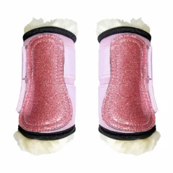 Kentucky Horsewear - Guêtres mouton antérieurs paillette Sammy Collection vieux rose