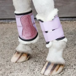 Kentucky Horsewear - Guêtres mouton antérieurs paillette Sammy Collection vieux rose