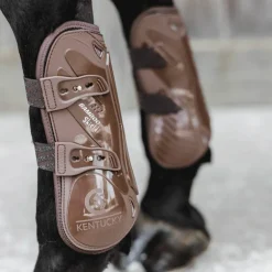 Kentucky Horsewear - Guêtres ouvertes Bamboo Elastic marron x2