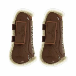 Kentucky Horsewear - Guêtres ouvertes velcro mouton vegan marron x2